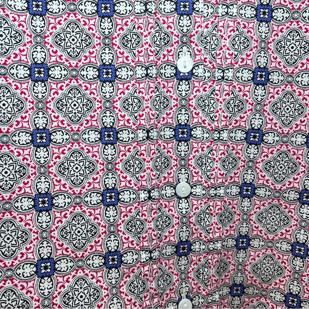 Foxcroft 3/4 Sleeve Wrinkle Free Button Down Shirt- Size 22W Geometric Pattern - Picture 5 of 9